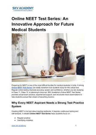 Online NEET Test Series