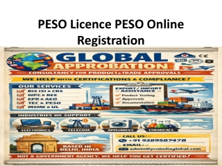 PESO Licence PESO Online Registration