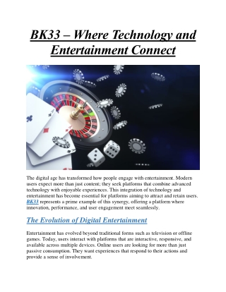 BK33 Where Technology and Entertainment Connect