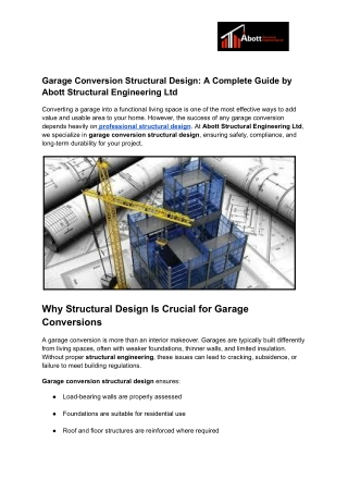 Garage Conversion Structural Design_ A Complete Guide by Abott Structural Engineering Ltd