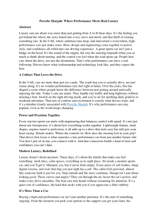 Porsche Sharjah: Where Performance Meets Real Luxury