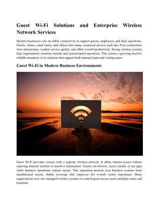 Guest Wi-Fi Solutions & Enterprise Wireless Networks | Spectra