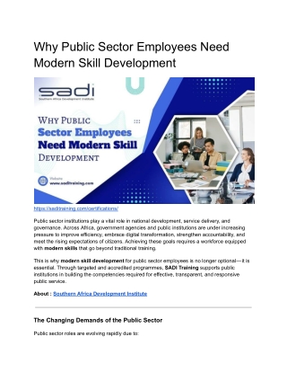 Why Public Sector Employees Need Modern Skill Development