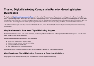 Trusted Digital Marketing Company in Pune for Growing Modern Businesses