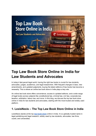 Top Law Book Store Online in India for Law