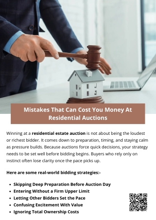 Mistakes That Can Cost You Money At Residential Auctions