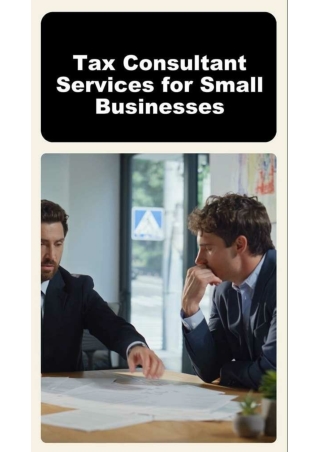 Tax Consultant Services for Small Businesses
