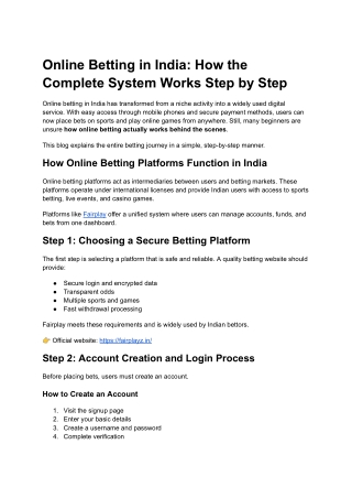 India Betting Guide: How Online Betting Works Step by Step