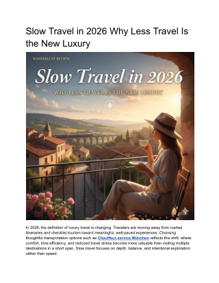 Slow Travel in 2026 Why Less Travel Is the New Luxury