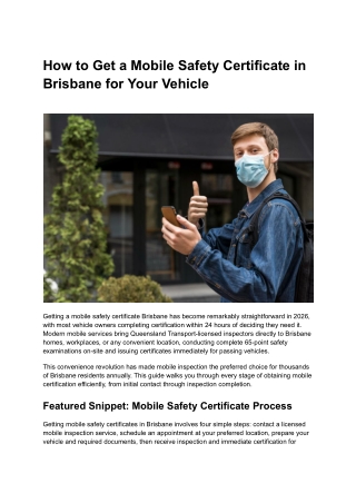 How to Get a Mobile Safety Certificate in Brisbane Easy Guide