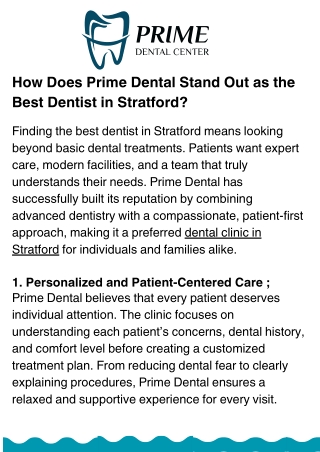 Dental Care Stratford – Trusted Solutions for Healthy and Confident Smiles