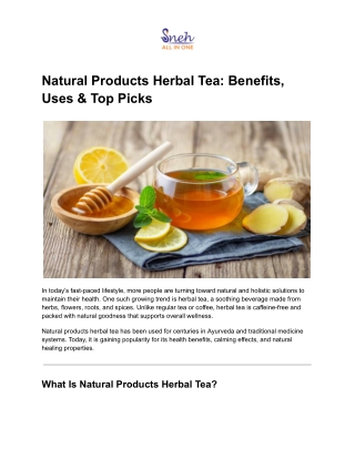 Natural Products Herbal Tea: Benefits, Uses & Top Picks