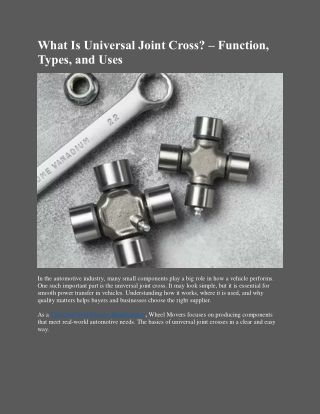 What Is Universal Joint Cross – Function, Types, and Uses