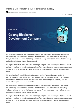 ment.tech-Golang Blockchain Development Company
