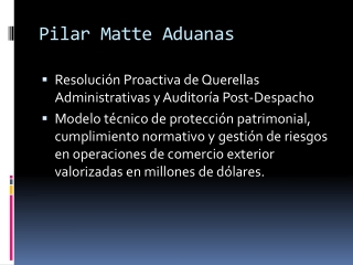 Pilar Matte Aduanas: Resolución Proactiva de Querellas