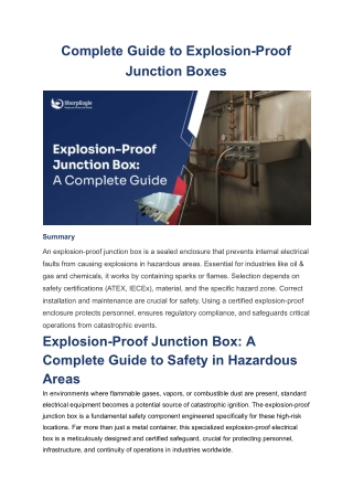 Complete Guide to Explosion-Proof Junction Boxes