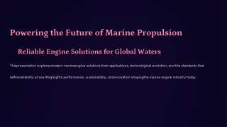 Marine Engine Manufacturers for High-Performance Marine Engines
