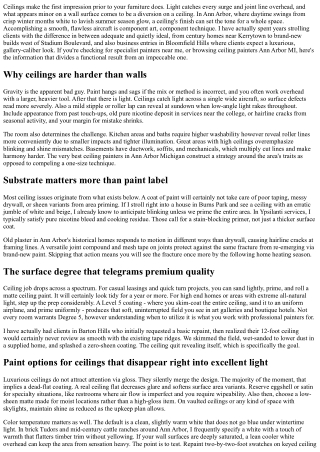 Ceiling Painters Ann Arbor MI: Smooth, Flawless Finishes Explained