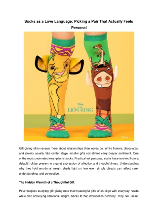 Socks as a Love Language Picking a Pair That Actually Feels Personal