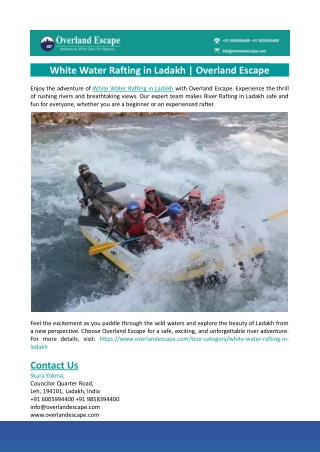White Water Rafting in Ladakh