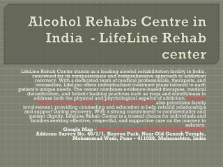 Alcohol Rehabs Centre in India  - LifeLine Rehab center