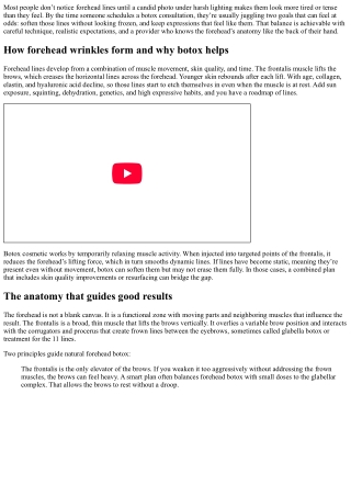 Botox for Forehead Wrinkles: Best Practices and Expected Results