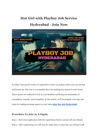 Hot Girl with Playboy Job Service Hyderabad - Join Now