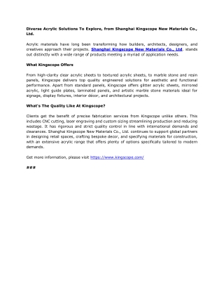 Shanghai Kingscope New Materials Co., Ltd