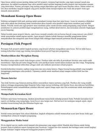 Bagaimana Cara Mempersiapkan Diri Untuk Open House?