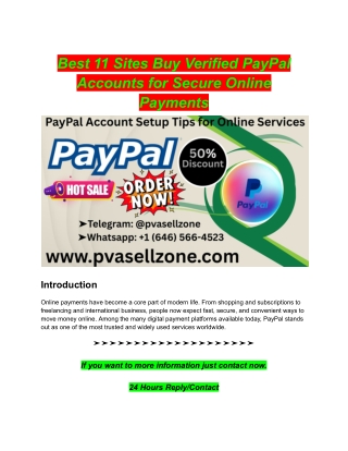 Best 11 Sites Buy Verified PayPal Accounts for Secure Online Payments