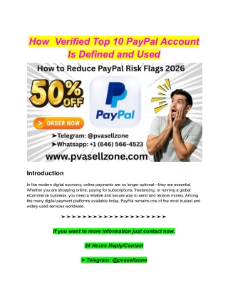 How  Verified Top 10 PayPal Account Is Defined and Used