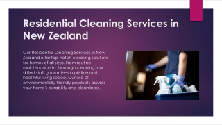 Residential Cleaning Services in New Zealand