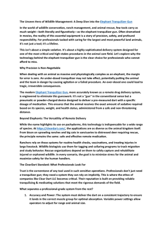 Elephant Tranquilizer Gun