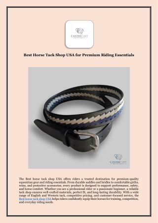 Best Horse Tack Shop USA for Premium Riding Essentials