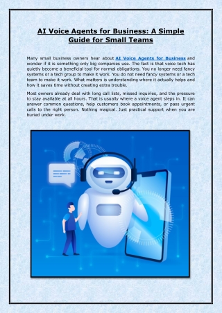 AI Voice Agents for Business: A Simple Guide for Small Teams