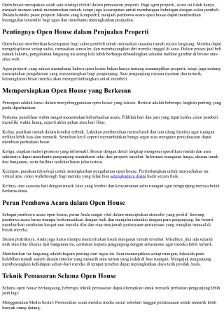 Menjadi Pembawa Acara Open House Untuk Meningkatkan Pembelian.
