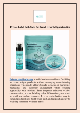 Private Label Bath Salts for Brand Growth Opportunities