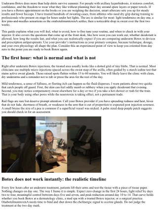 Underarm Botox Aftercare: What to Expect Post-Treatment