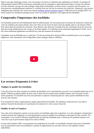 Le SEO efficace passe par l’absence d’erreurs sur sa stratégie liée au lien reto