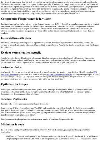 Comment améliorer la vitesse de chargement avec cette checklist SEO ?