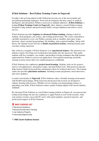 Python Training Centre in nagercoil