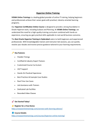 Hyperion Online Training Real-time support from Hyderabad