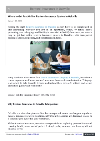 Where to Get Fast Online Renters Insurance Quotes in Oakville