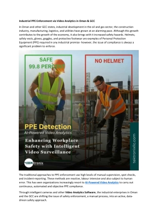 Industrial PPE Enforcement via Video Analytics in Oman & GCC