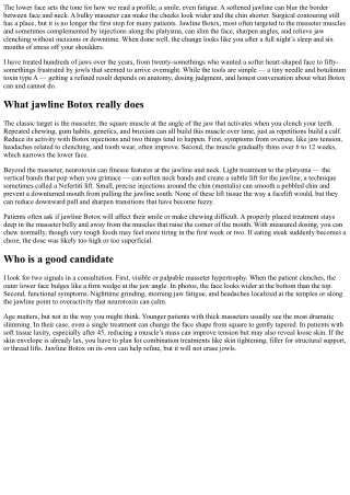 Jawline Botox: Contouring Without Surgery