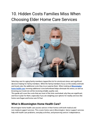 10. Hidden Costs Families Miss When Choosing Elder Home Care Services 