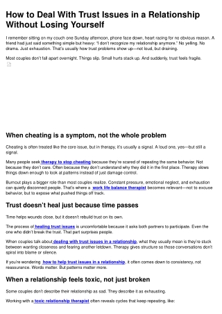 How to Deal With Trust Issues in a Relationship Without Losing Yourself