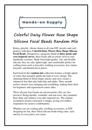 Colorful Daisy Flower Rose Shape Silicone Focal Beads  Random Mix