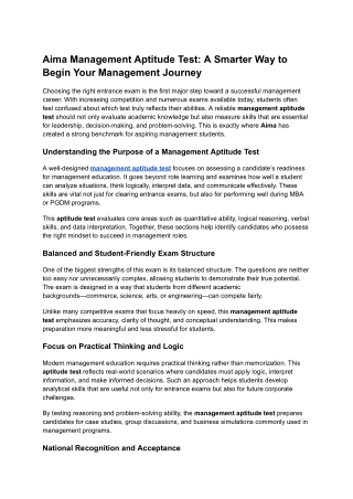Aima Management Aptitude Test_ A Smarter Way to Begin Your Management Journey