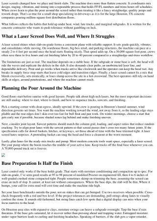 From Setup to Finish: Laser Screed Best Practices for Concrete Contractors